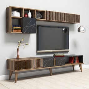 TV szekrény Milan - Diós, Fekete