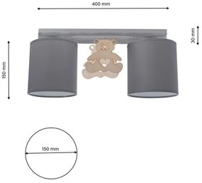 Gyerek mennyezeti lámpa BEAR 2xE27/60W/230V