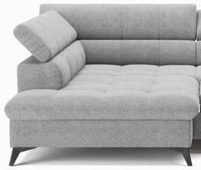 Szürke, balos, L-alakú MARANO sarokkanapé ággyá nyitható