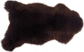 Báránybőr szőnyeg báránybőrből, természetes báránybőr, takaró L Barna
