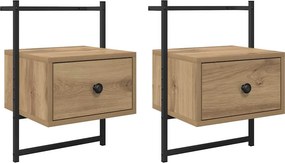 vidaXL Éjjeliszekrény 2 pcs Artisan tölgy 35 x 30 x 51 cm Faanyag