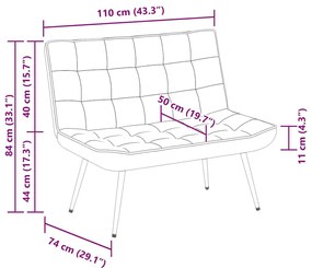 vidaXL barna bársonypad 110 x 74 x 84 cm