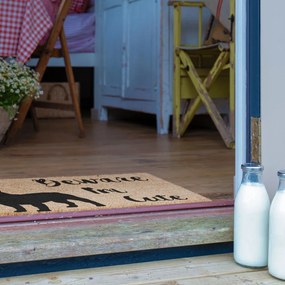 Kókuszrost lábtörlő 40x60 cm Beware I'm Cute French Bulldog – Artsy Doormats