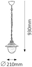 Rabalux 8678 - Kültéri csillár BARCELONA 1xE27/60W/230V