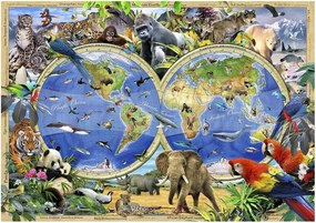 Fotótapéta Világtérkép Gyerekeknek Ragasztó 208 x 146