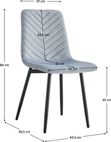 Szék, szürke Velvet szövet/fekete, RAMITA TYP 2