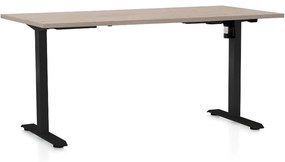 OfficeTech A állítható magasságú asztal, 160 x 80 cm, fekete alap, tölgy