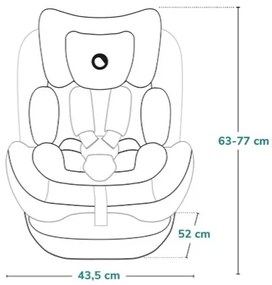Lionelo - Forgatható autósülés alappal LAVENDER i-Size 76-150 cm Black Carbon