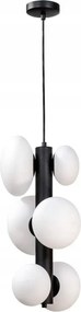 Fekete cső függőlámpa fehér üvegbúrákkal Omi 1194 Zuma Line