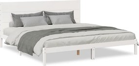 vidaXL fehér tömör fa extra hosszú ágykeret matrac nélkül 200 x 220 cm