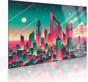 Üveg kép – Nagyváros pop-art stílusban (70x50 cm)