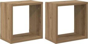vidaXL Falpolcok polcokkal Falra szerelhető Artisan tölgy Faanyag