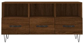 barna tölgyszínű szerelt fa TV-szekrény 102 x 36 x 50 cm