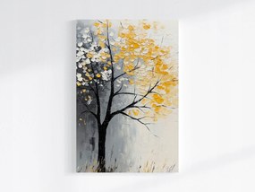 Vászonkép Canvas Olaj Impasto Tájkép Ősz Fa Köd 80x120