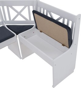 Sarokpad, fa, fehér/sötétszürke, ELODIE X1