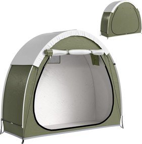 Outsunny hordozható kerékpársátor 2 biciklinek — szellőző, cipzáras ajtó, UPF50+, vízálló 210D Oxford (200 x 80 x 170 cm) | Aosom