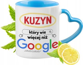 Unokatestvérnek Kék Bögre Szív Alakú Füllel Kávé Ajándék