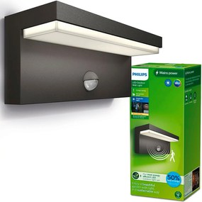 LED-es kerti lámpa Homlokzati fali lámpa Bustan 3,8W Mozgásérzékelő Philips