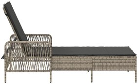 Napágy Világosszürke PE rattan 157 x 55 x 92 cm Összecsukható