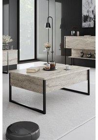 Dohányzóasztal Luxe - Travertine, Black