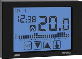 Fali programozható termosztát Vemer Chronos 230 Nero 454500