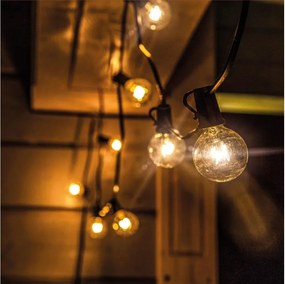 Brilagi - LED kültéri dekorációs fényfüzér GIRLANDA 10xE12 8m fekete IP44 meleg fehér