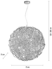Paul Neuhaus 2019-21 - Kábeles függeszték SAREA 15xG9/40W/230V ezüstszínű
