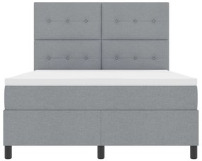 vidaXL Boxspring ágy Matresszel Világosszürke 160 x 200 cm Szövet