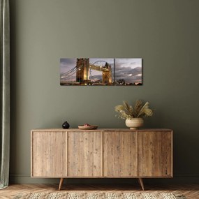 Kép - Tower Bridge éjszaka (órával) (90x30 cm)