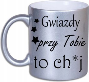 Bögre A melletted lévő csillagok gyöngyházfényű 330ml Ezüst