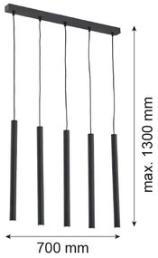 Argon 2137 - Csillár zsinóron ETNA 5xG9/6W/230V fekete