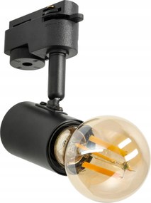 Sínes spotlámpa Lineáris Led lámpatest E27 Izzó lámpa Fekete Állítható