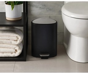 Matt fekete acél pedálos szemetes 5 l EasyStore Luxe – Joseph Joseph