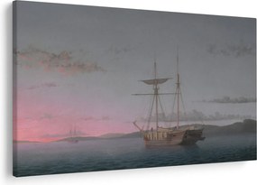 Kép - Fitz Henry Lane, Lumber Schooners at Evening on Penobscot Bay, reprodukciók (90x60 cm)