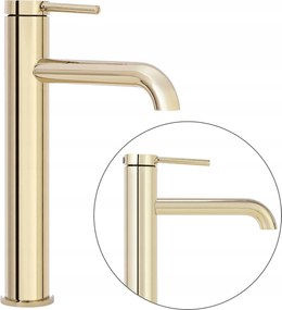 Mosdó csaptelep Arany magas mosdóhoz Rea Spot Álló fényes