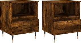 vidaXL 2 db füstös tölgy színű éjjeliszekrény 40 x 35 x 50 cm