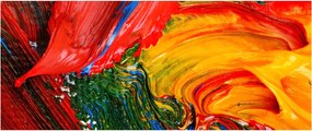 Kép - Kékítő absztrakció ecsettel (120x50 cm)