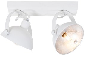 Ipari mennyezeti lámpa fehér ezüsttel, 2 állítható fényforrással - Magnax