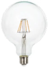 LED lámpa , égő , nagygömb , 125 mm , izzószálas hatás , körte , E27 foglalat , 6 Watt , meleg fehér