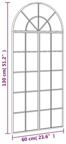fekete ívelt vas fali tükör 60x130 cm
