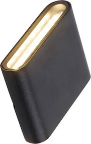 Modern kültéri fali lámpa fekete 11,5 cm beépített LED-del IP65 - Batt