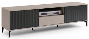 TV szekrény RONJA fiókkal, taupe/fekete színben