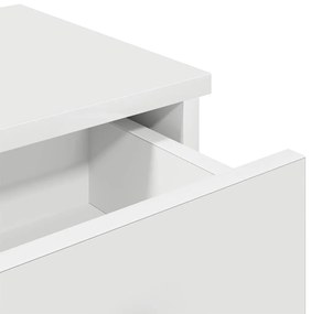 Falipolc fiókokkal fehér 60x25x15 cm műszaki fa