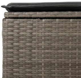 Szürke polyrattan kerti szék párnával 55 x 55 x 37 cm