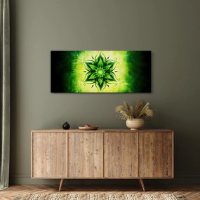 Kép - Virág mandala zöld háttérrel (120x50 cm)