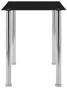 fekete edzett üveg étkezőasztal 120 x 60 x 75 cm