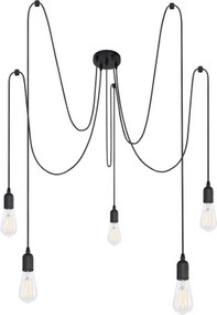 Globo A110-5 Függeszték fekete, kábelt, 5 mennyezeti tartó, 1,5m, ø: 150, exkl. 5xE27 60W 230V