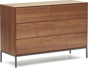 Natúr színű alacsony komód diófa dekorral 110x75 cm Vedrana – Kave Home