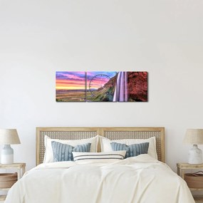 Kép - Seljalandsfoss vízesés (órával) (90x30 cm)
