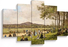 Kép - French 19th Century, Race Course at Longchamps, reprodukciók (150x105 cm)